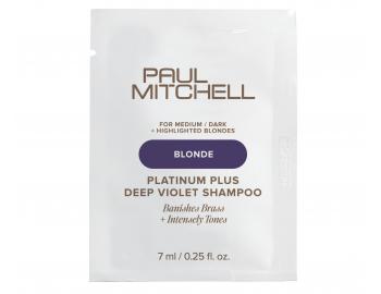 Intenzivn� neutraliza�n� �ampon pro blond a mel�rovan� vlasy Paul Mitchell Blonde Platinum Plus Deep Violet Shampoo - 7 ml