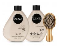 Sada pro neutralizaci a v��ivu blond a �ediv�ch vlas� Zenz Silver + mini kart�� Zenz Boar Brush Mini zdarma