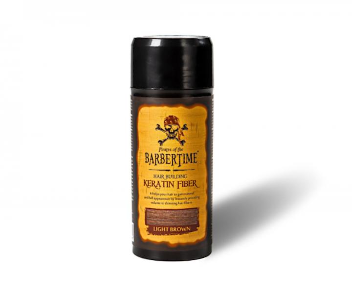 Pudr pro zakrytí řídnoucích vlasů Barbertime Hair Building Keratin Fiber - 21 g, světle hnědý