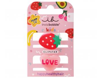 Dětské veselé skřipečky do vlasů Invisibobble Clipstar Frutti Strawberry - 2 ks