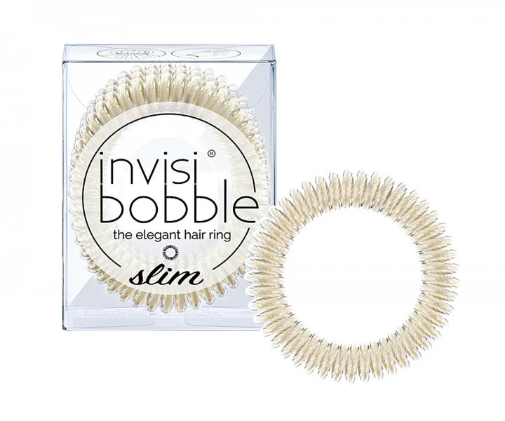 Tenk spirlov gumika do vlas Invisibobble Slim Stay Gold - zlat, 3 ks