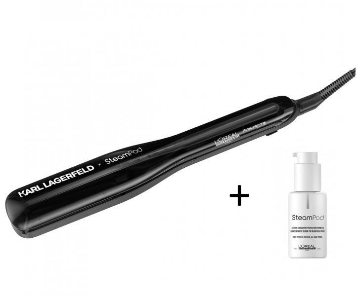 Parní žehlička na vlasy Loréal SteamPod x KARL LAGERFELD, limitovaná edice + sérum zdarma