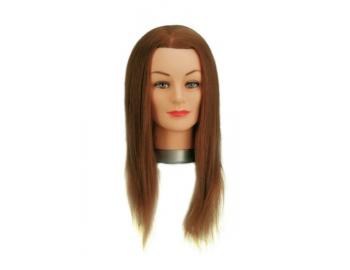 Cvičná hlava Sibel Josephine s přírodními i umělými vlasy - světle hnědé 40 cm