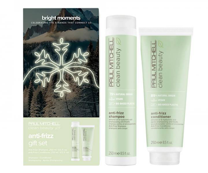 Dárková sada pro nepoddajné vlasy Paul Mitchell Clean Beauty Anti Frizz Duo Bright Moments