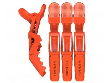 Stylingové klipsy na vlasy Freylish Hair Clips - oranžové, 4 ks