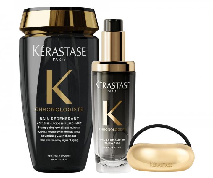 Sada pro hydrataci a revitalizaci st�rnouc�ch vlas� K�rastase Chronologiste + ozdobn� gumi�ka zdarma