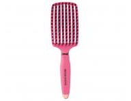 Kart�� na roz�es�v�n� a fouk�n� vlas� s kan��mi a nylonov�mi �t�tinami Sister Young Ovia Hair Brush - tmav� r��ov�