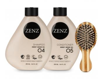 Sada pro objem jemn�ch a norm�ln�ch vlas� Zenz Sweet Sense + mini kart�� Zenz Boar Brush Mini zdarma