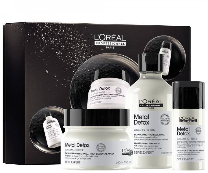 D�rkov� sada pro barven� a po�kozen� vlasy Lor�al Professionnel Serie Expert Metal Detox Trio