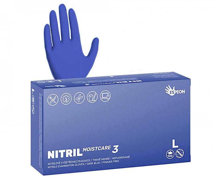 Nitrilov rukavice s hydratac Espeon Nitril Moistcare 3 - 100 ks, tmav modr, velikost L