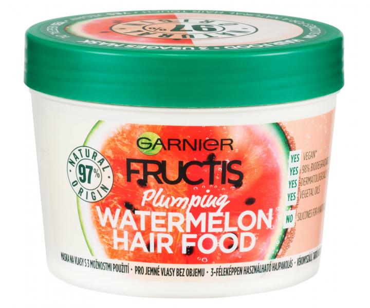 Maska pro jemné vlasy bez objemu Garnier Fructis Watermelon Hair Food - 390 ml