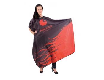 Kadeřnická pláštěnka Hairway - 136 x 160 cm, černo-červená