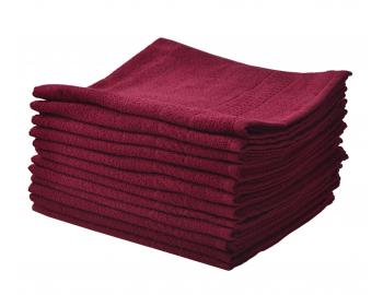 Bavlněné ručníky Sibel Bob Tuo - 50 x 85 cm - 12 ks, vínové