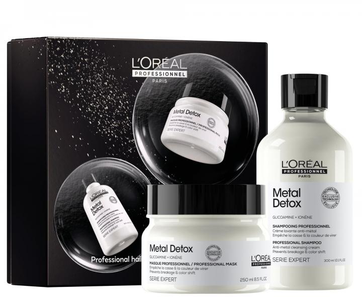 D�rkov� sada pro barven� a po�kozen� vlasy Lor�al Professionnel Serie Expert Metal Detox Duo