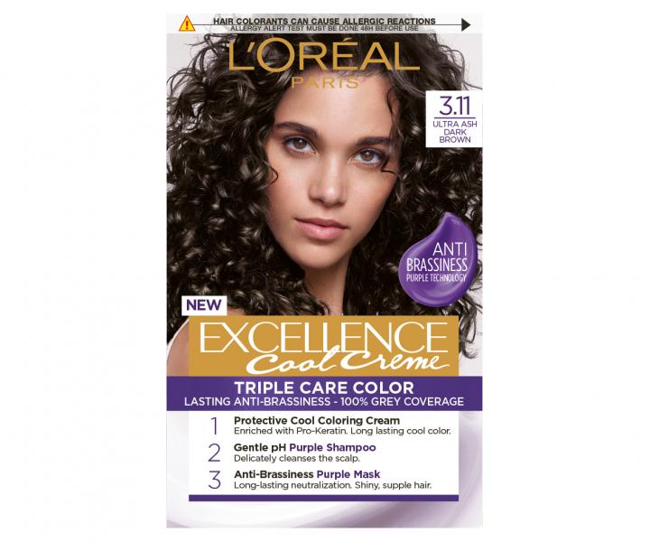 Permanentn barva Loral Excellence Cool Creme 3.11 ultra popelav tmav hnd