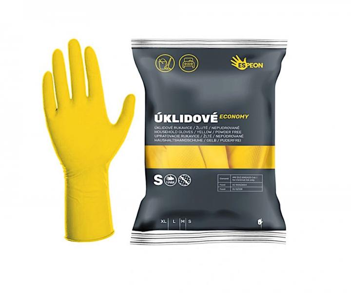 Latexové úklidové rukavice Espeon Economy - žluté, velikost S
