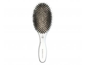 Ovln kart na vlasy s kanmi a nylonovmi ttinami Olivia Garden Expert Care Oval - stbrn