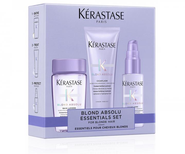 Dárková cestovní sada pro blond vlasy Kérastase Blond Absolu Essentials Set For Blonde Hair
