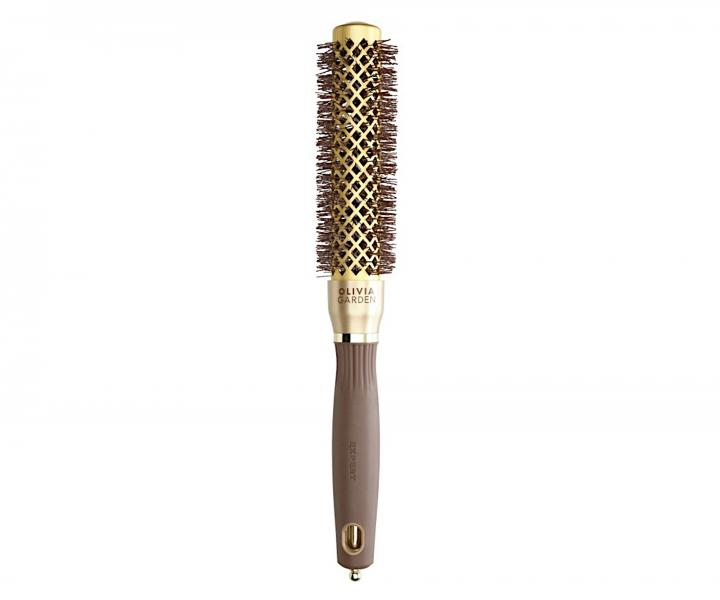 Kulatý foukací kartáč na vlasy Olivia Garden Expert Blowout Speed XL Gold & Brown - 25 mm