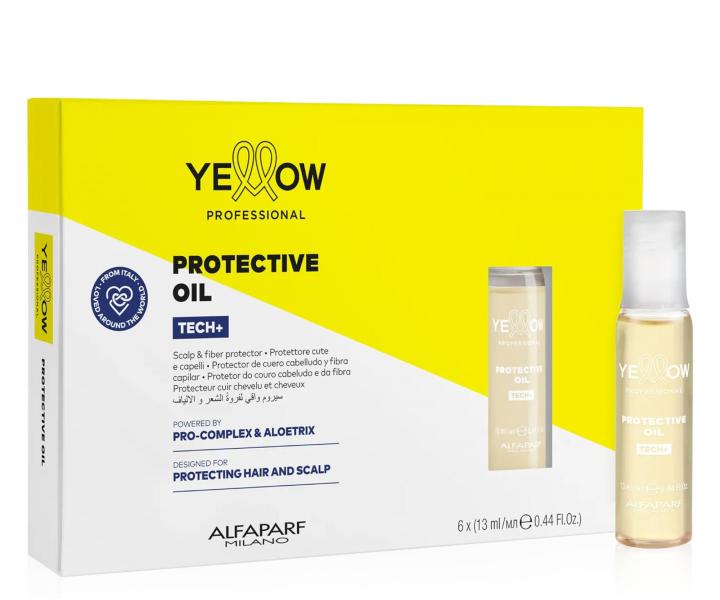 Ochrann� olej na vlasy a poko�ku hlavy p�i barven� a zesv�tlov�n� Yellow Professional Tech+ Protective Oil - 6 x 13 ml