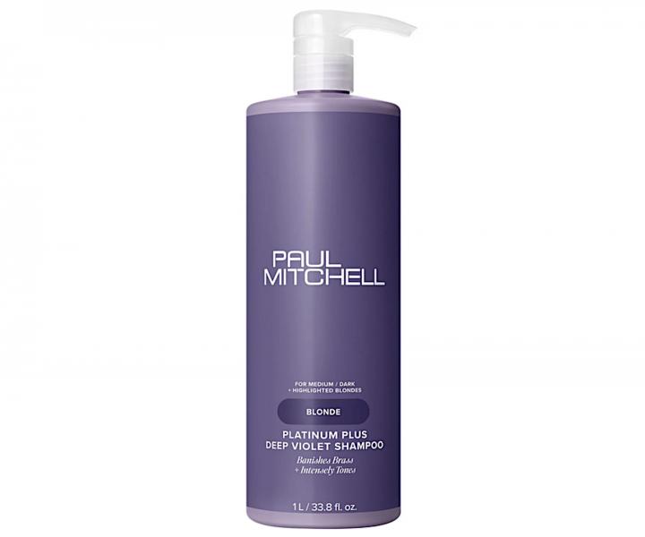 Intenzivn neutralizan ampon pro blond a melrovan vlasy Paul Mitchell Blonde Platinum Plus Deep Violet Shampoo - 1000 ml