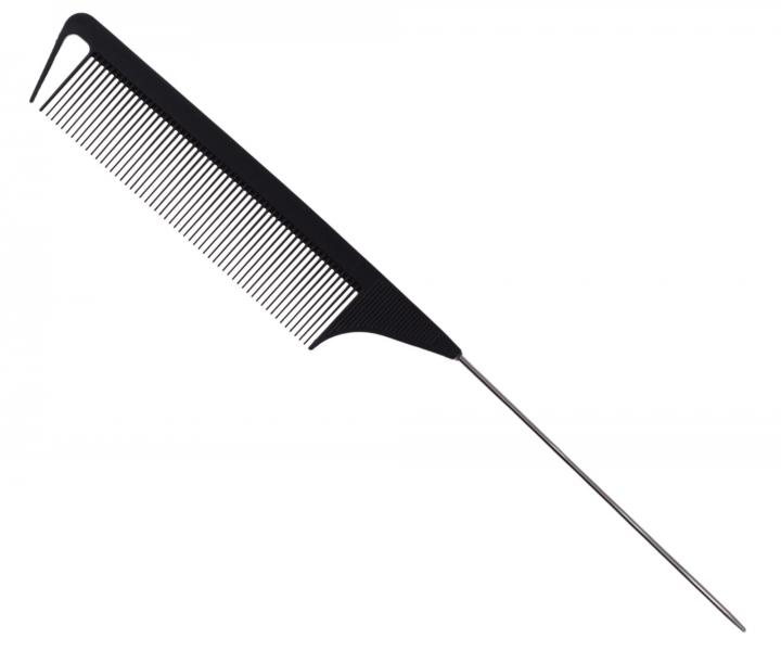 Tup�rovac� h�eben s kovov�m hrotem Detail - Hair style Metal Tail Comb - 24,5 cm, �ern�