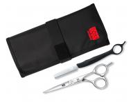 Sada kade�nick�ch n��ek Kasho Design Master Offset 6" a b�itvy Kasho Speed Edge Razor s textiln�m pouzdrem