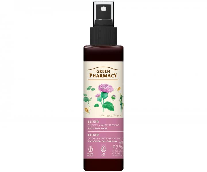 Bezoplachov� sprej proti vypad�v�n� vlas� s lopuchem a p�eni�n�mi proteiny Green Pharmacy Elixir - 150 ml