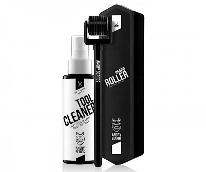 Masn vleek pro podporu rstu vous Angry Beard Beard Roller + istc sprej Tool Cleaner 50 ml