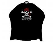 Pánská pláštěnka na stříhání vlasů a vousů Pirates of the Barbertime Crystal Barber Cape - černá