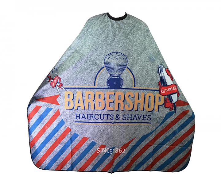 Pánská pláštěnka na stříhání vlasů a vousů Eurostil Barber - šedá s potiskem