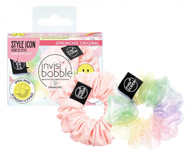 Ozdobné spirálové gumičky Invisibobble Sprunchie Hue-Man Love - 2 ks