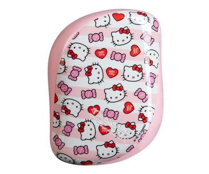 Kartáč na vlasy Tangle Teezer Compact - Hello Kitty Candy Stripes, růžový