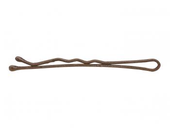 Vlnitá sponka Sibel Blend-rite - 5 cm, matná hnědá - 9 ks