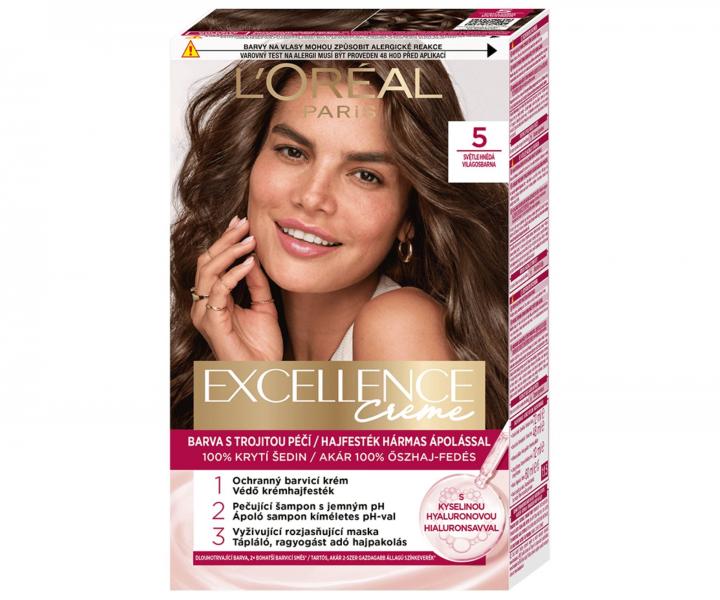 Permanentn� barva Lor�al Excellence Creme - 5 sv�tle hn�d�