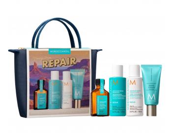 Cestovn� sada pro regeneraci such�ch vlas� Moroccanoil Greetings From Repair + kr�m na ruce a ta�ti�ka zdarma