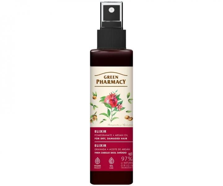 Bezoplachov� sprej pro such� a po�kozen� vlasy Green Pharmacy Elixir - 150 ml