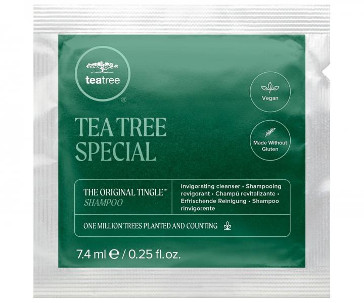 Osvěžující šampon na vlasy Paul Mitchell Tea Tree Special The Original Tingle Shampoo - 7,4 ml