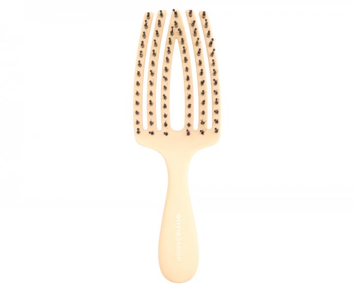 Dětský kartáč na vlasy Olivia Garden Fingerbrush Kids - pastelově žlutý