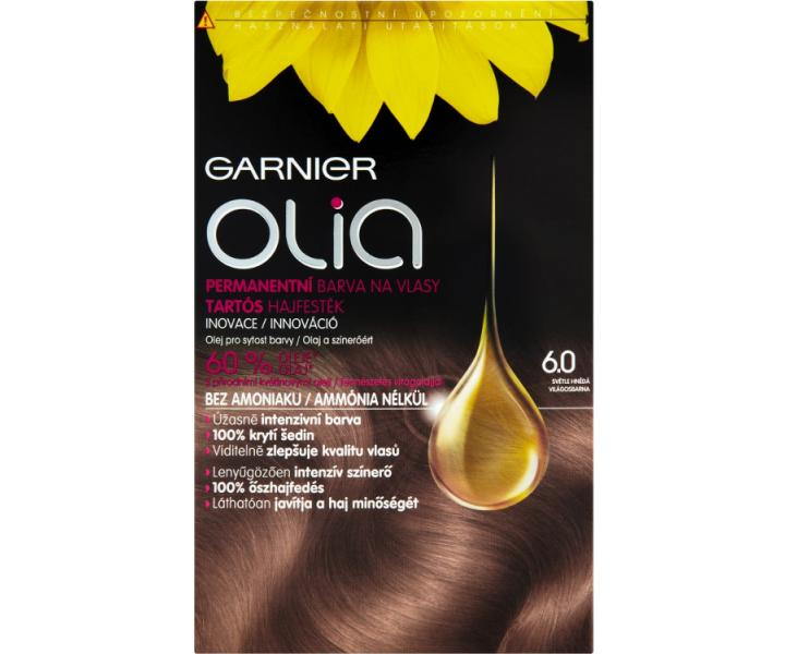 Permanentní olejová barva Garnier Olia 6.0 světle hnědá