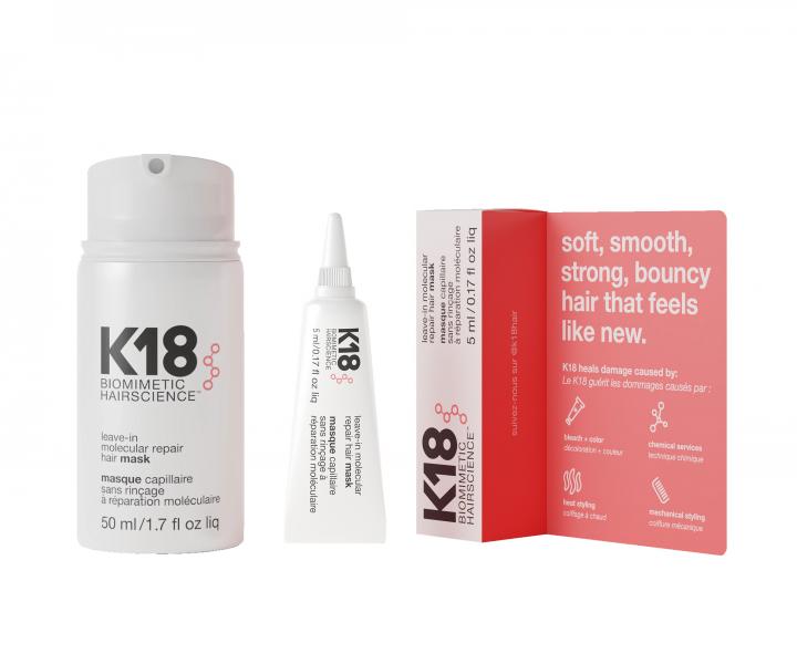 Bezoplachová maska pro obnovu poškozených vlasů K18 - 50 ml + 5 ml zdarma