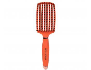 Kart�� na roz�es�v�n� a fouk�n� vlas� s kan��mi a nylonov�mi �t�tinami Sister Young Ovia Hair Brush - oran�ov�