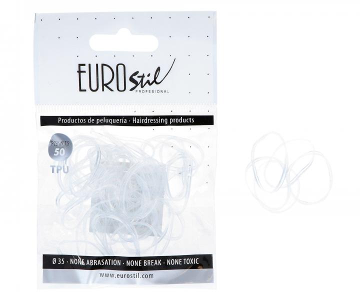 Gumiky do vlas Eurostil Profesional TPU Hair Elastics For Hairstyles - prhledn, 50 ks