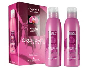 Hydratační sada pro poškozené vlasy Kléral Orchid-Oil Keratin - šampon 150 ml + maska 150 ml
