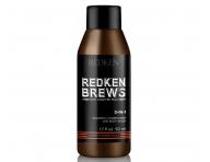 Pánská sada Redken Brews - čistící šampon 3v1 + matující hlína + čistící šampon 3v1 zdarma