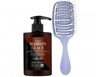 Barevný toner na vlasy Black Professional Crazy Toner - Marron Glacé (kaštanový) + kartáč zdarma