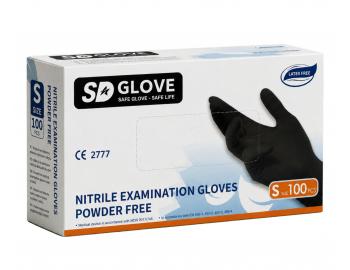 Nitrilov� rukavice SD Glove Nitrile Examination Gloves  - 100 ks, �ern�, velikost S