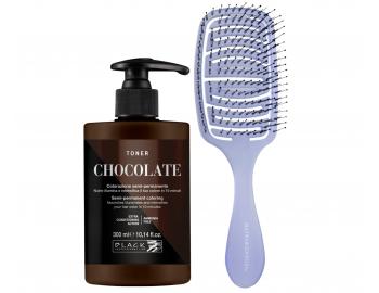 Barevný toner na vlasy Black Professional Crazy Toner - Chocolate (čokoládový) + kartáč zdarma