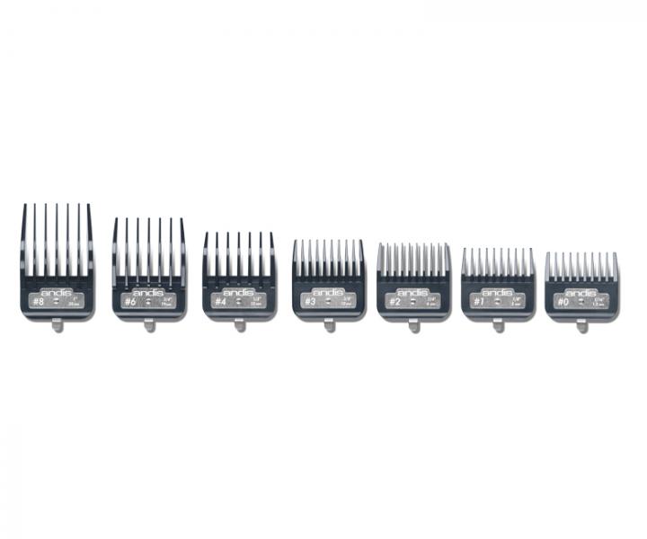 Sada nhradnch nstavc Andis Master Premium Metal Clip Comb Set - 7 ks