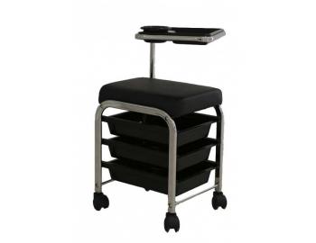 Manikúrní/pedikúrní stolička Weelko Brevis - 3 zásuvky, černá
